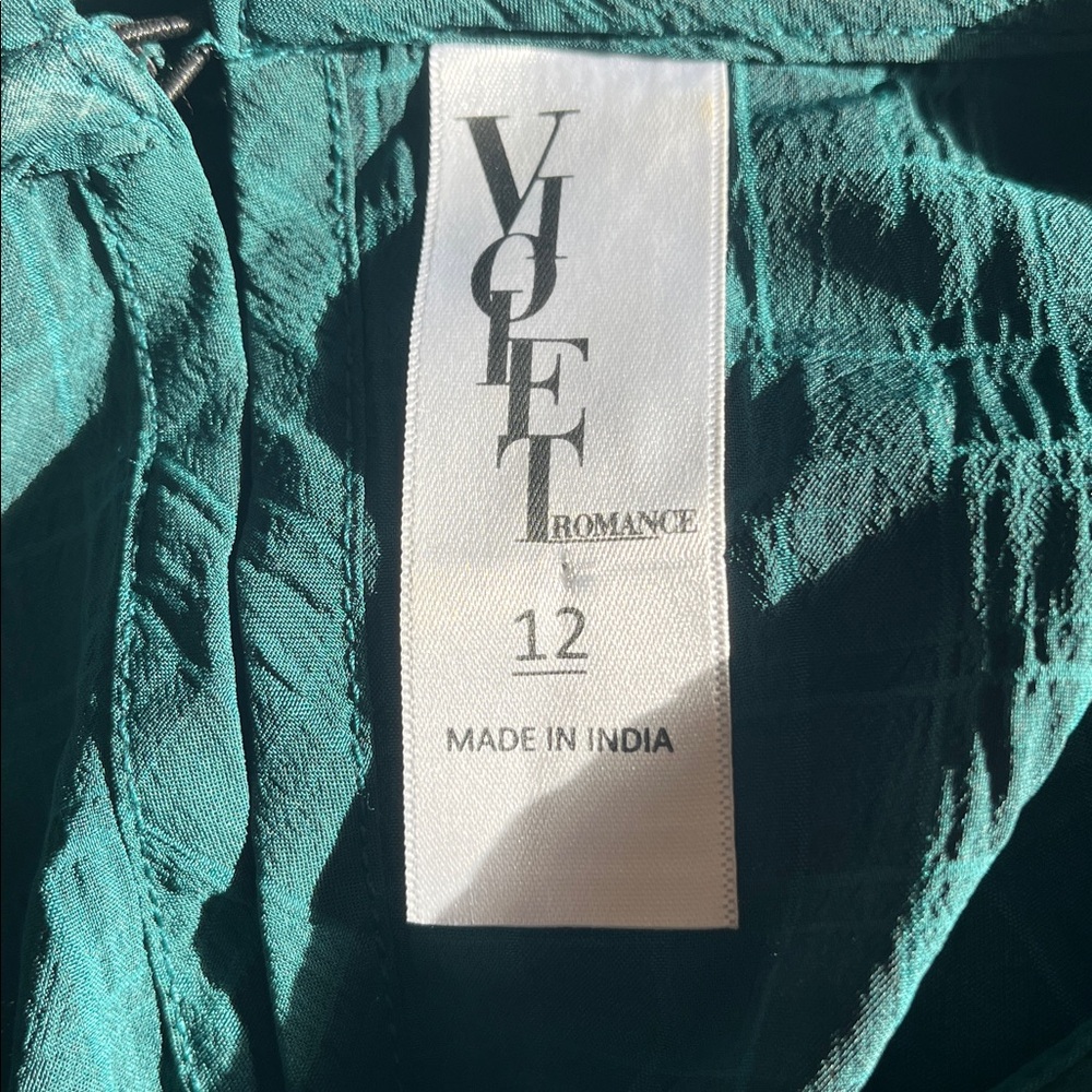 Violet Romance Green Plaid Collared Smock Tiered Mini Dress Size 8 - Picture 10 of 10